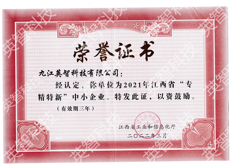 91精品国产麻豆国产自产在线科技通过2021年江西省＂专精特新＂中小企业认定